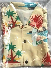 Suntory Whisky Uncle Torys Aloha shirt 100% Polyester Ryohei Yanagihara EX