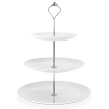 Présentoir à gâteaux Porcelaine Etagère à 3 étages pour gâteaux muffins fruits