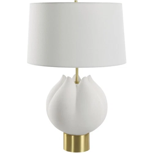 Uttermost 30257-1 In Bloom Table Lamp Chalk White and Antiqued Brass - Picture 4 of 7