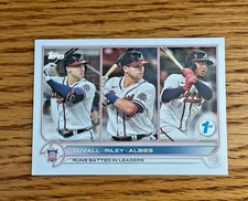 ADAM DUVALL  AUSTIN RILEY  OZZIE ALBIES 2022 Topps Series 1 #181 1st Edition