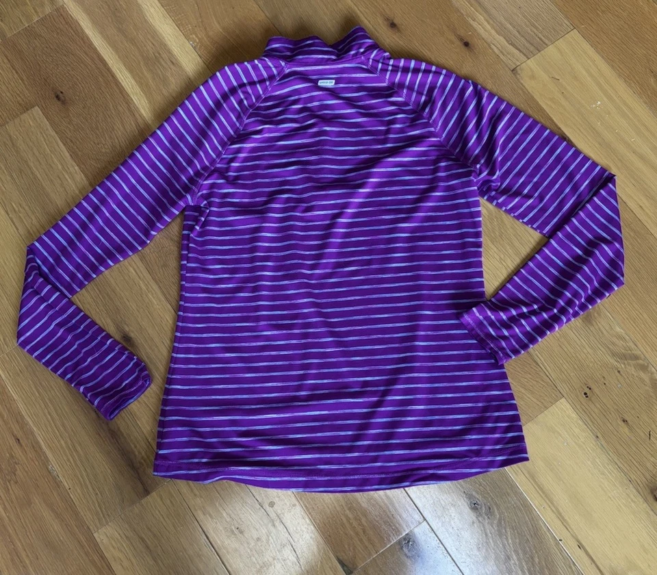 Camisa deportiva Cascade Sport Performance para mujer 1/4 cremallera manga larga a rayas Foto 2 de 4