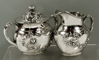 Gorham Sterling Silver Tea Set c1920 FLUERY PATTERN
