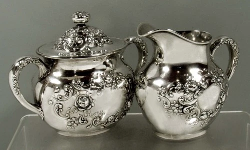 Gorham Sterling Silver Tea Set     c1920 FLUERY PATTERN