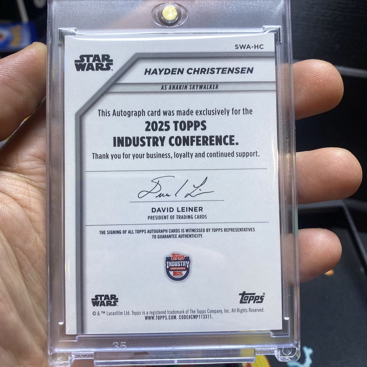 Hayden Christensen As Anakin Skywalker 2025 Topps Star Wars 5/10 
