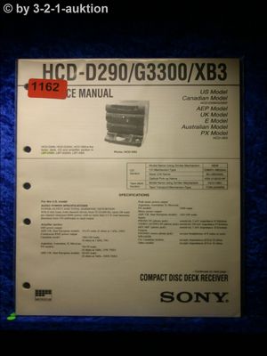 Sony Service Manual HCD D290 / G3300 / XB3 Component System (#1162)