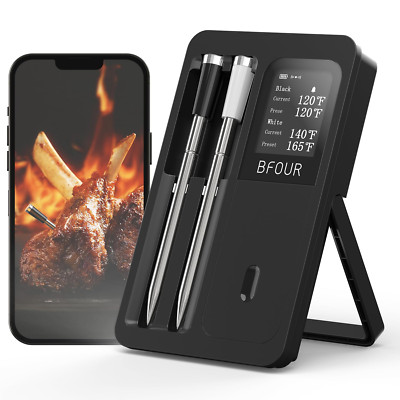 Wireless Meat Thermometer Digital with 2 Upgraded Waterproof Probes, Wireless Gr