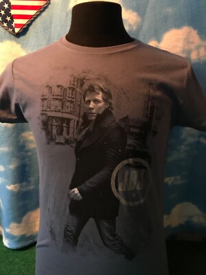 Jon Bon Jovi grayish blue ladies women s XL soft style T-shirt Shirt c11