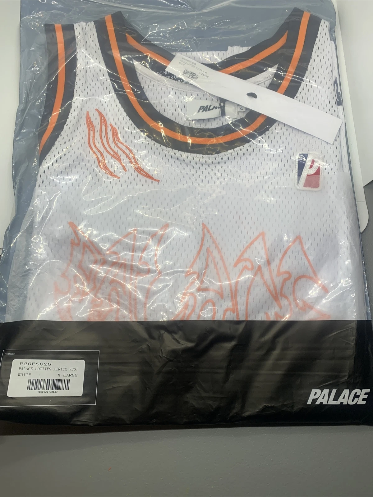 Gilet Lotties x Palace airtex bianco jersey XL thrasher skate