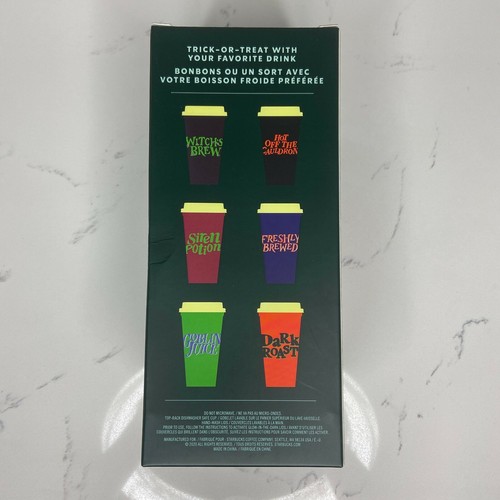Tazze calde riutilizzabili Starbucks Halloween Glow In The Dark 2020 SPEDIZIONE VELOCE SEI TAZZE - Foto 3 di 3