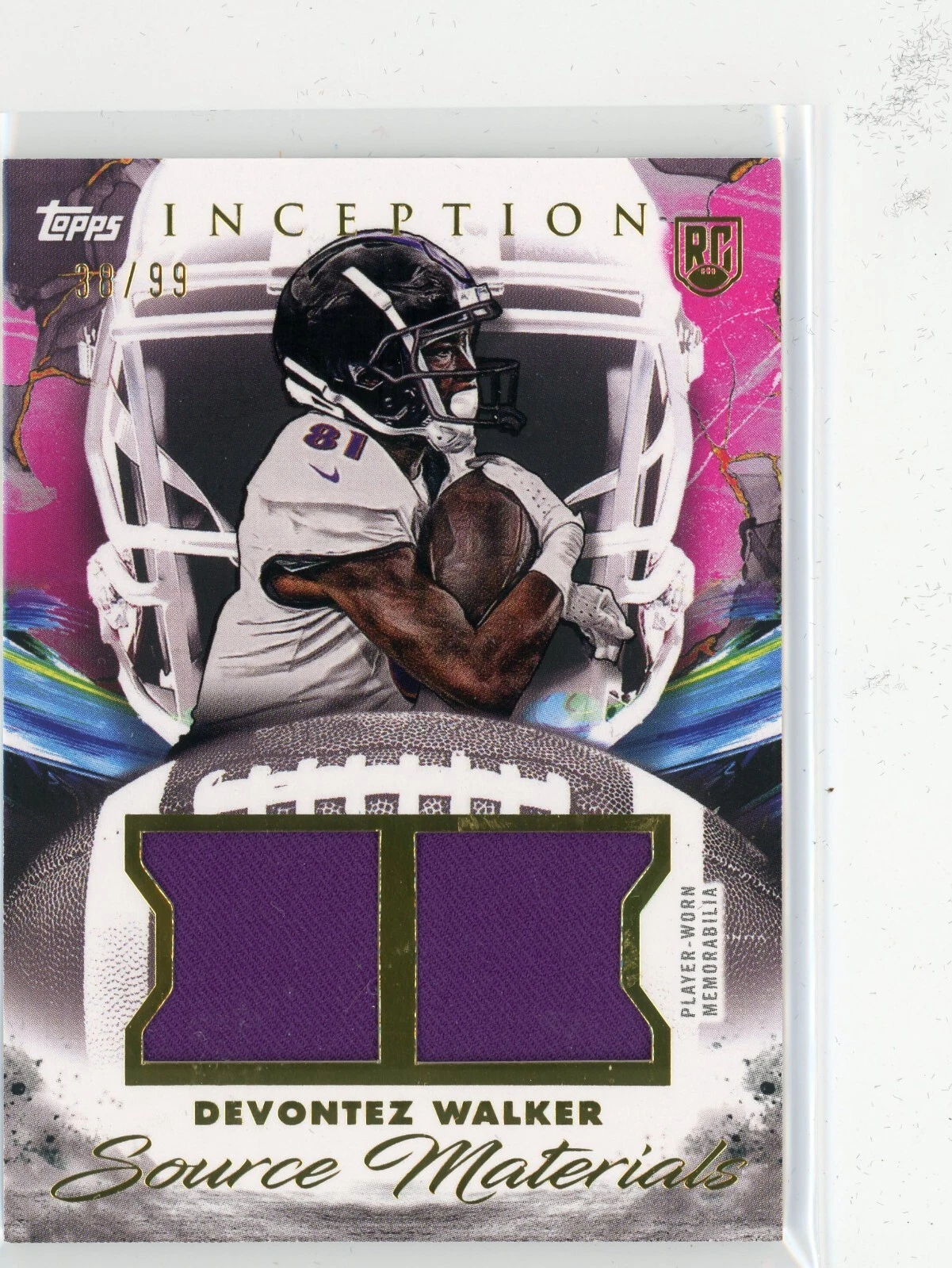 Devontez Walker Topps Inception Source Materials #SMDW Magenta