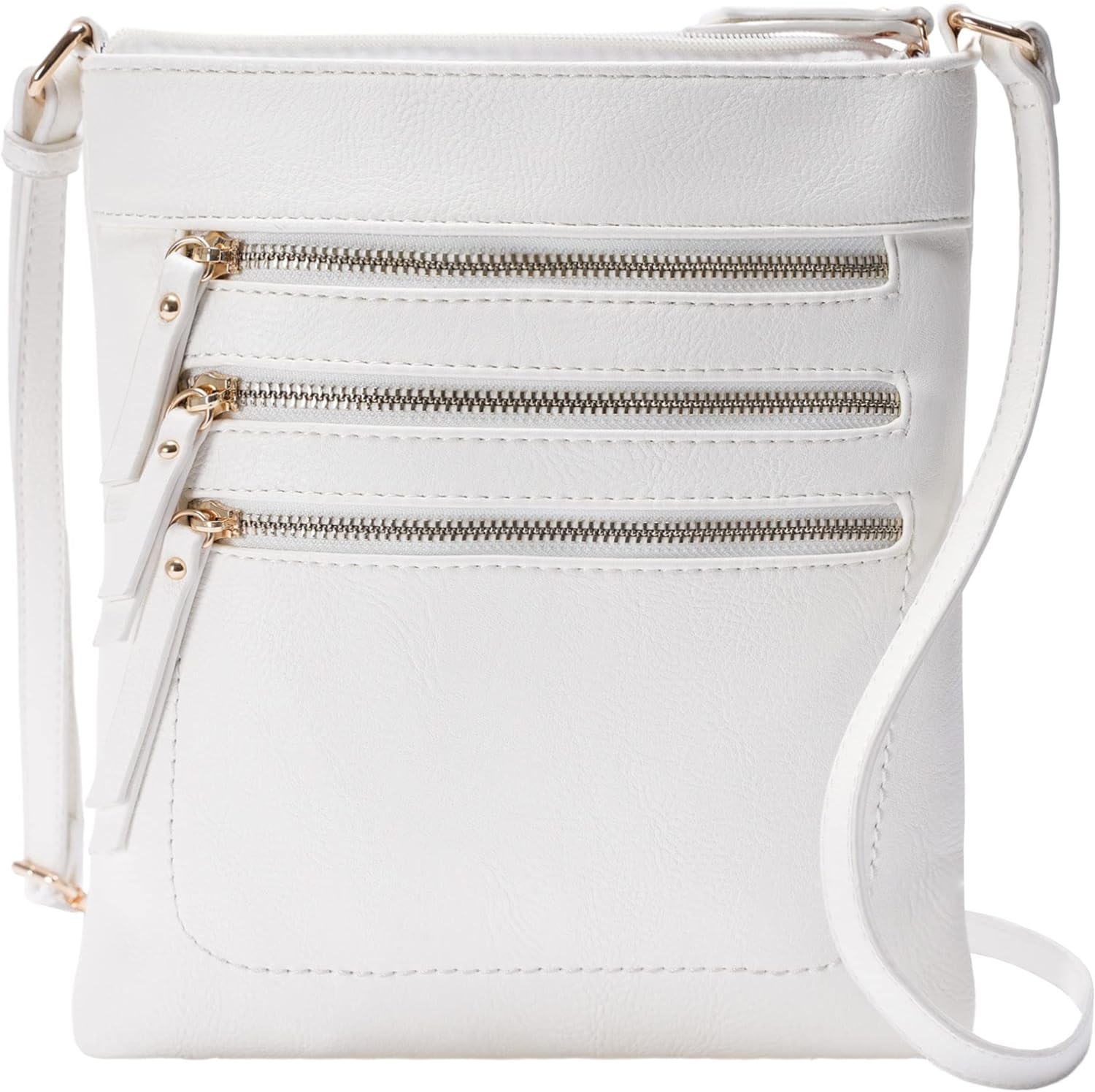 Crossbody Bag Functional Multi Pocket Messenger Purse Top Zip Closure Shoulder H-image