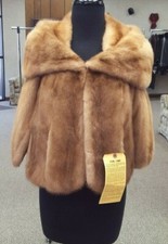 Natural Autumn Haze Mink Fur Cape