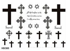 Cross Crown Chess Poker King Skull Boat Anchor Diamond Body Body Tattoo