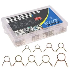 290pcs Fuel Line Hose Water Pipe Air Tubing Spring Clips Clamps Assortment Kit S