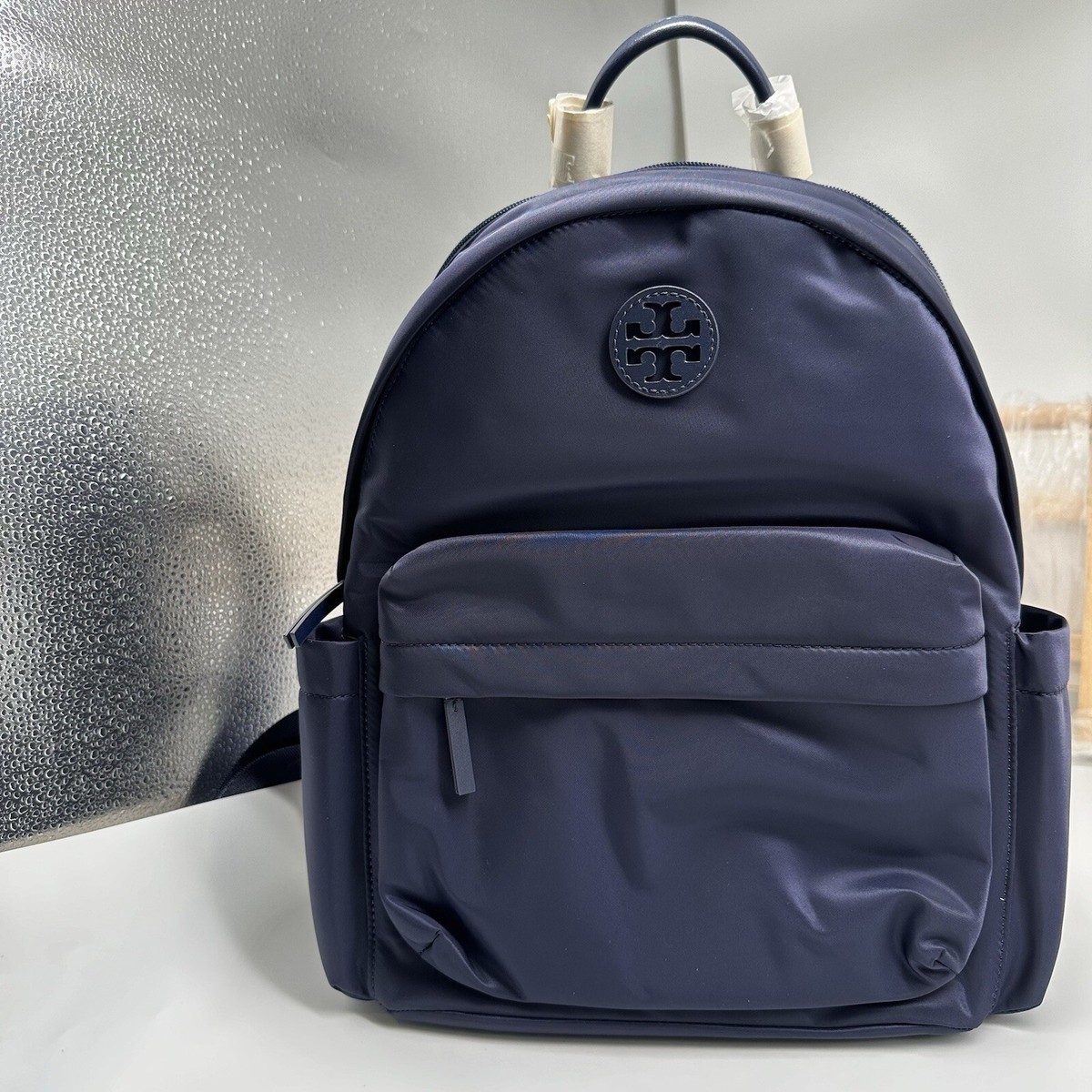 NWT Tory Burch Ella Nylon Lightweight Adjustable Backpack Navy 