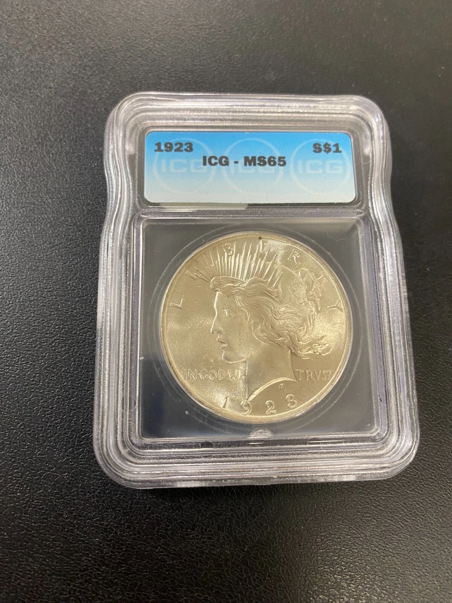 1923年 PCGS MS65 平和ドル [inv 1676] 1923 PCGS MS65 Peace Silver Dollar - Price  Guide