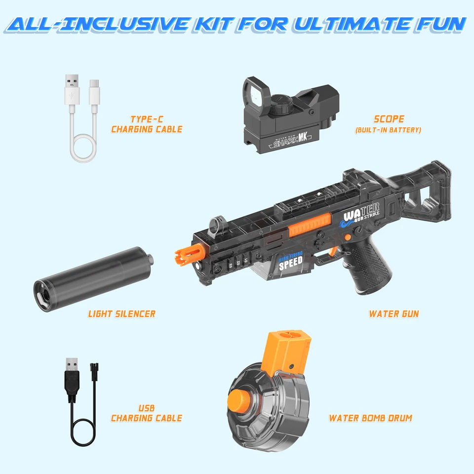 Electric Water Gun 36ft Range Squirt Gun Powerful Water Pistol for Kids Adults - Image 3 of 4