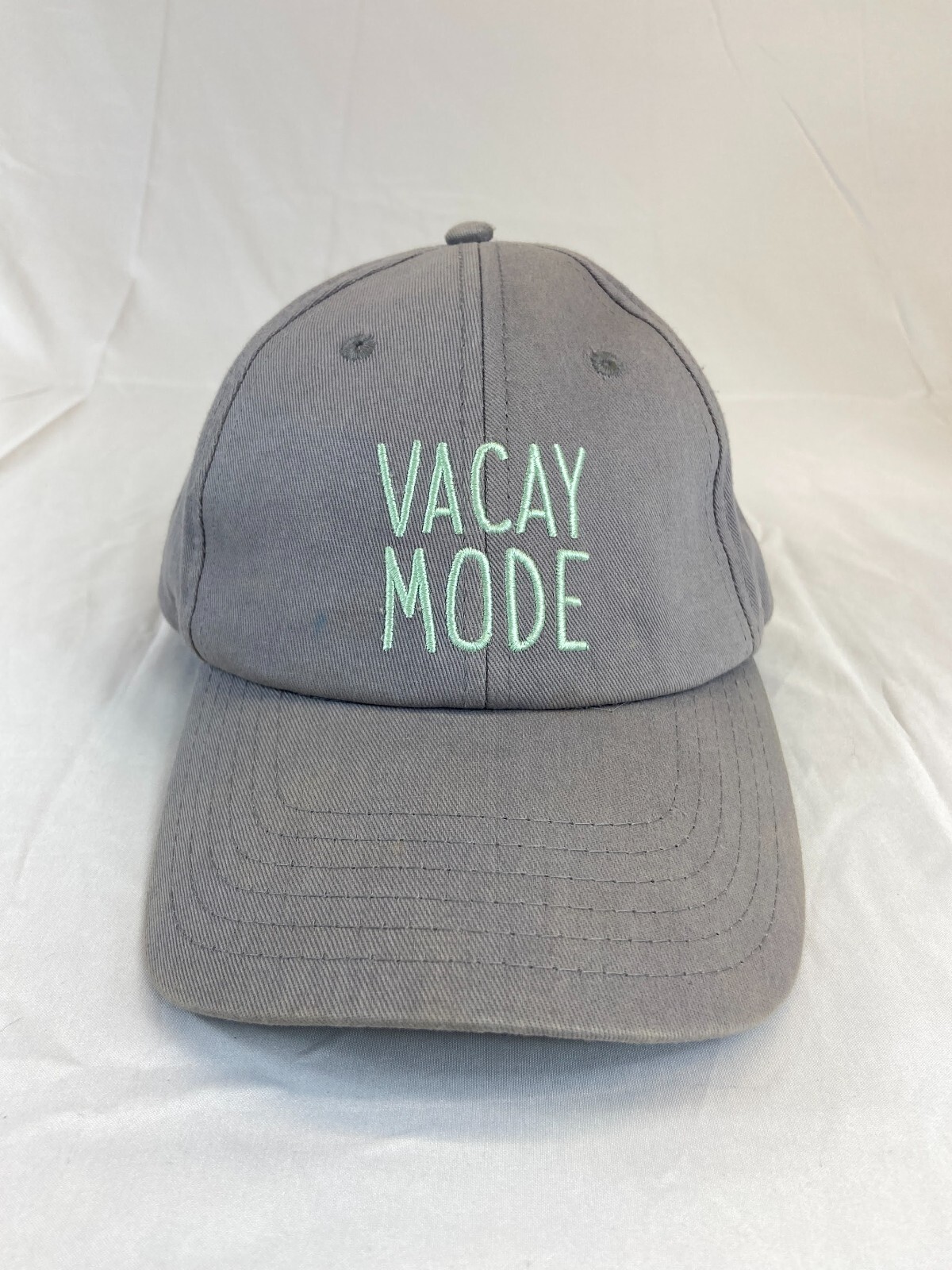 Womens Vacay Mode Baseball Cap Strapback Hat Gray… - image 11