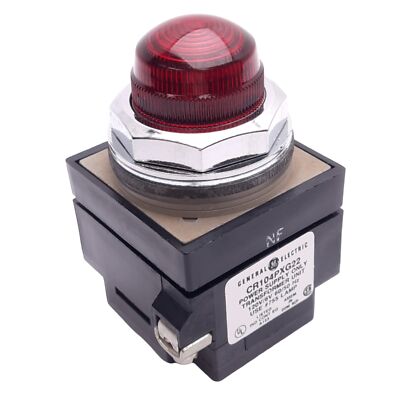 General Electric CR104PXG22 Red Indicator Pilot Light, ø30.5mm, 120VAC Lamp