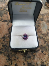 Beautiful Lab Created Amethyst And CZ Ring set in Sterling Silver