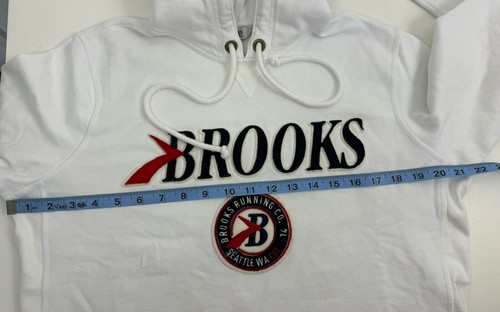 Brooks Running Co Heritage Pullover Hoodie Womens Size Medium White - Picture 9 of 10