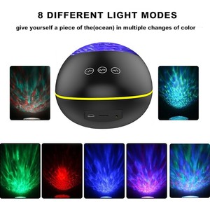 Ocean Wave Led Night Light Projector Music Speaker Lamp Bedroom