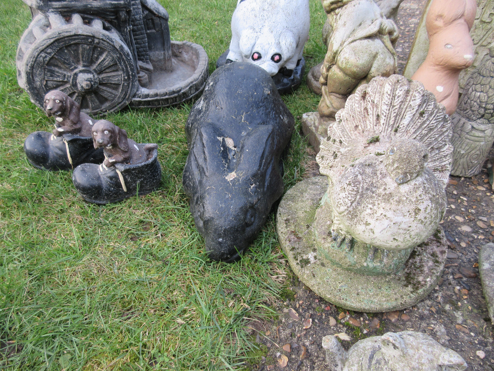collection of vintage concrete garden ornaments eBay
