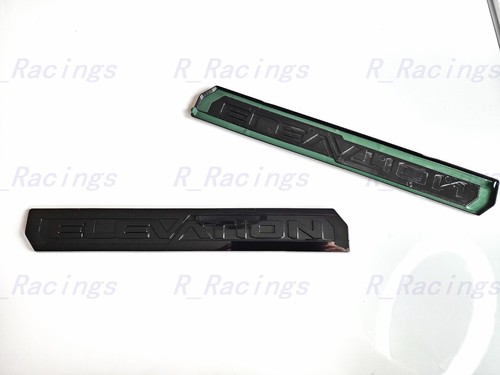 Overlay 2PC Gloss Black Door Rear Elevation Emblem 2019+ Sierra 1500 2021 Canyon - Picture 4 of 6
