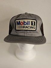 Mobil 1 Racing Patch Trucker Snapback Adjustable Hat Cap Made In USA Vintage