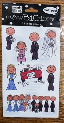 Me & My Big Ideas Wedding Party Just Married 3 Sheet Multi Pk Scrapbook Stickers