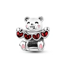 MULA Valentine's Day Bear's Love Charm For Women Bracelet 925 Sterling Silver