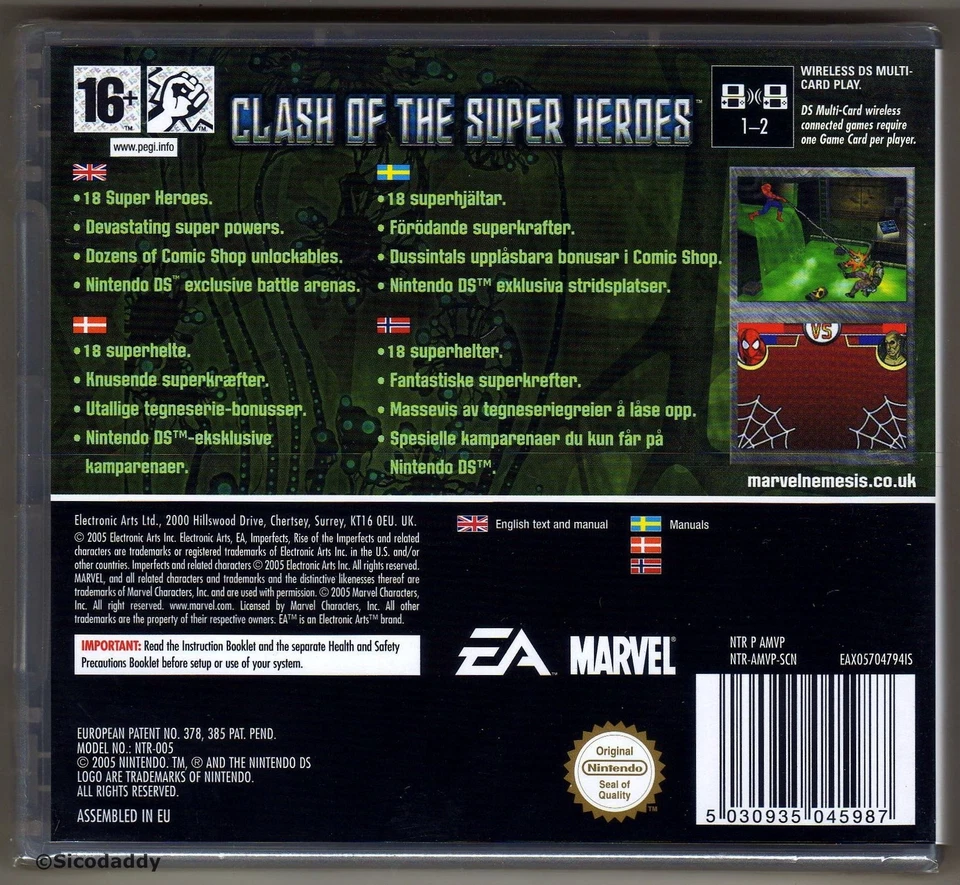 Nintendo DS Marvel Nemesis DS, UK Pal, New & Nintendo Factory Sealed - Image 2 of 2