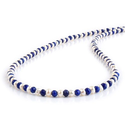 Natural Perla de Agua Dulce & Lapis Lazuli Tiny Cuentas Cadena Combo Set Regalo - Imagen 23 de 34