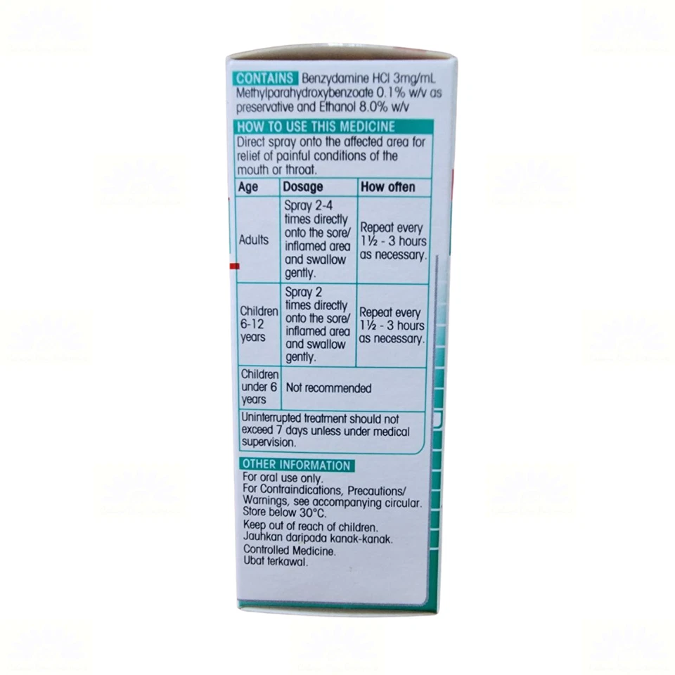 1 X Difflam Forte 15ml Anti-Inflammatary Sore Throat Mouth Ulcers Spray - Image 4 of 4