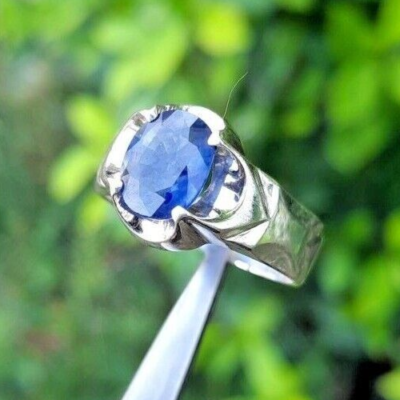 天然ブルーサファイアの指輪 Natural Blue Sapphire Ring Natural Blue Sapphire with Natural Inclusions 3 ct Ceylon Sapphire