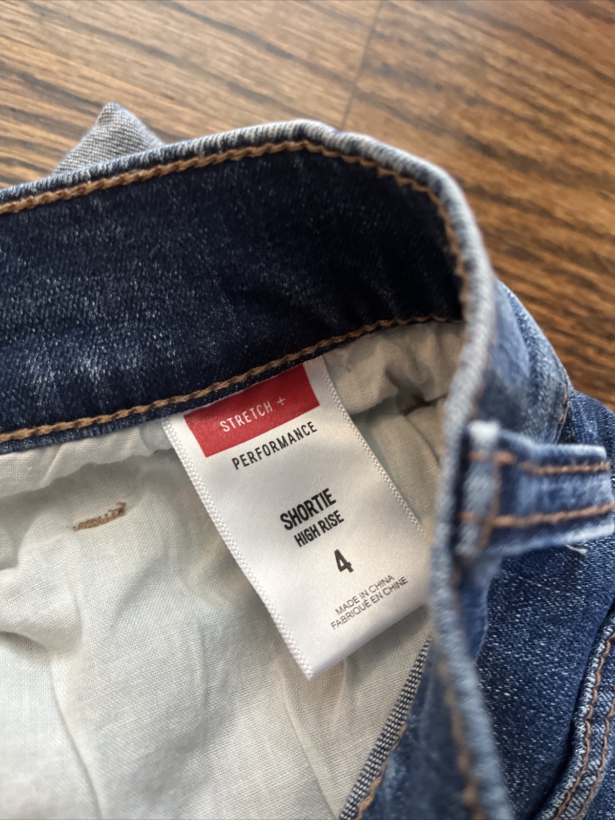 Express Shortie Women's Denim Cut Off Shorts Size 4 High Rise - View 4