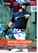 Mitchell Kranson 2017 Cedar Rapids Kernels Midwest All Star Game Signed Card