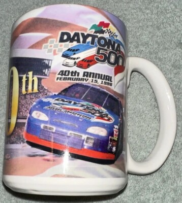RARE 40th Annual Daytona 500 February 15, 1998 Souvenir Coffee Mug | eBay