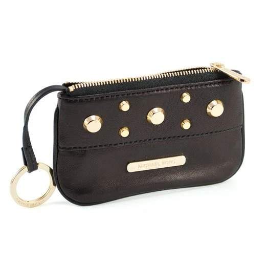 Michael kors black purse with gold studs deals