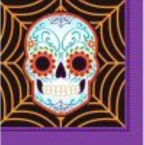 Servilletas de almuerzo de calavera de azúcar día de muertos 54 piezas fiestas escolares de Halloween Foto 2 de 2