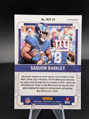 SAQUON BARKLEY #MVP-24 /99 2022 PANINI CONTENDERS OPTIC GIANTS