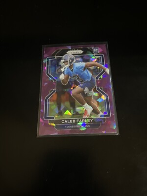 2021 Panini Prizm Caleb Farley Purple Cracked Ice RC SP # d /225 Titans RC PWE