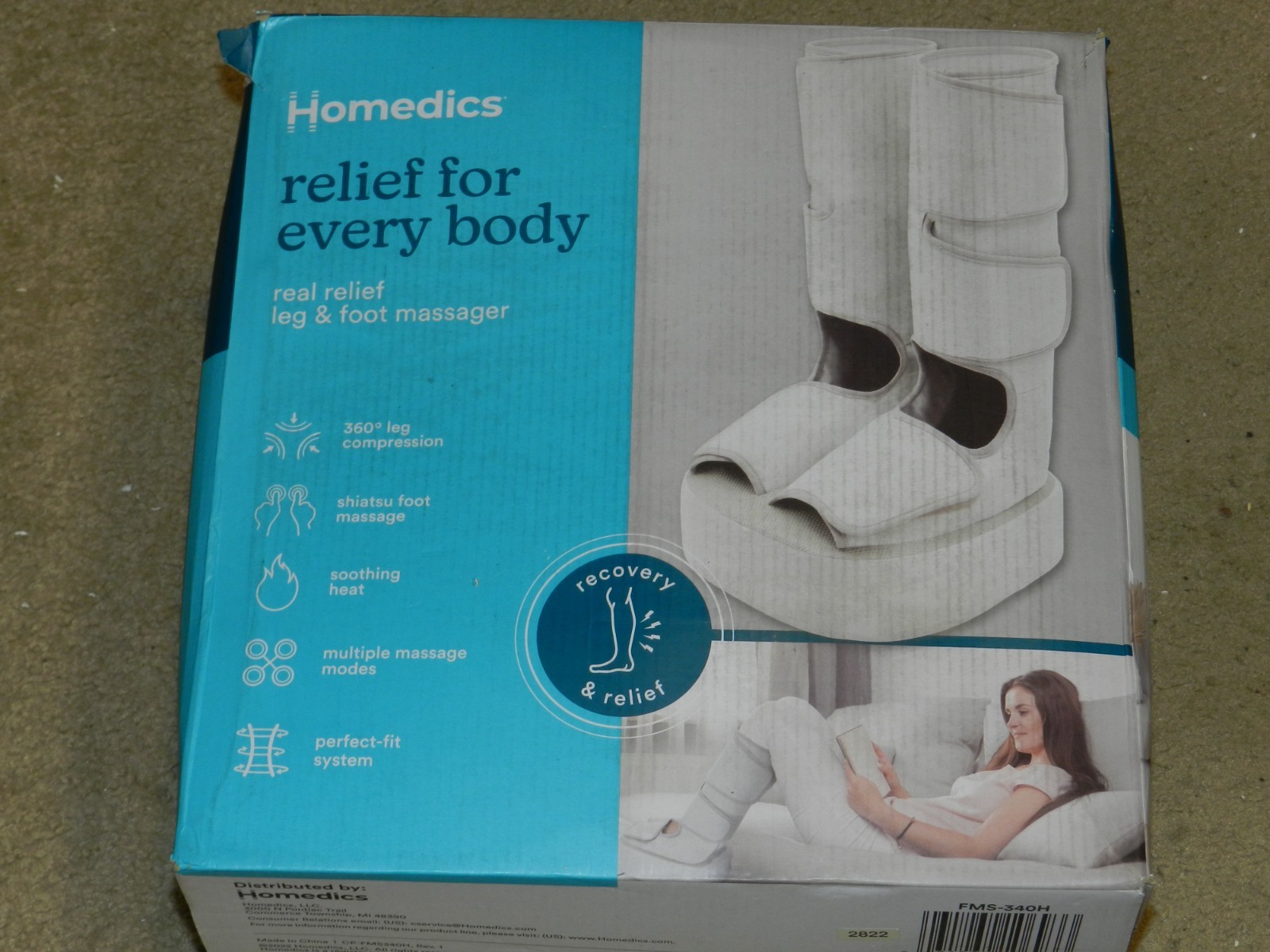 Homedics Deep Kneading Shiatsu Leg Foot Massager Full Calf-t