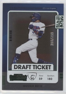 2021 Panini Contenders Draft Ticket Green 208/299 Mookie Betts #19 1e2v