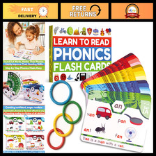 Phonics Flash Cards for Kids - Learn to Read in 20 Stages, Ages 4-8, Kindergarte
