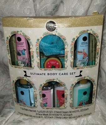 Modern Expressions Ultimate Body Care Set, Hand cream, Body Wash, Bath Pouf New!