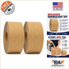 Environmentally-Friendly 3In x 375Ft Kraft Paper Tape - 2-Pack for Packaging