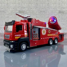 Fire Engine Rescue Toy Truck 21cm with Lights Sounds & Water Spray