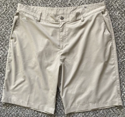Adidas Climalite Shorts Mens 38 Beige Polyester Slash Pockets Flat Front Golf - Image 1 of 4