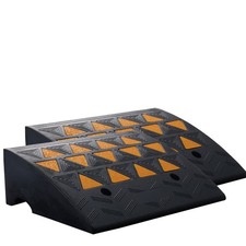 2 Pack Rubber Curb Ramp Heavy Duty Non-Slip Driveway Threshold Ramp